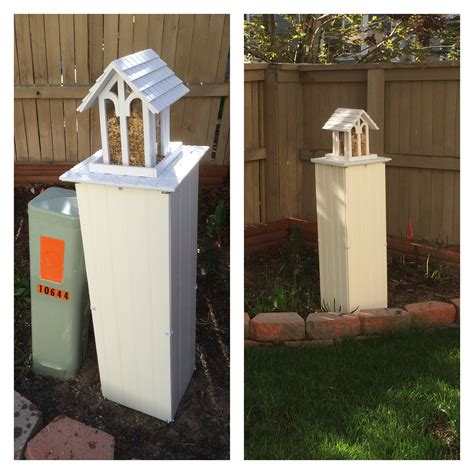 how to hide outside electrical box|diy utility box covers.